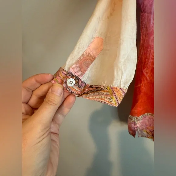 Zanetti Multicolored Cotton Paisley Blouse - Picture 3 of 15